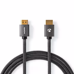 Nedis CVTB34000GY30, 3 m, HDMI Type A (Standard), HDMI Type A (Standard), Compatibilité 3D, 18 Gbit/s, Gris