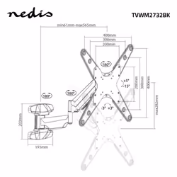 Nedis TVWM2732BK support pour téléviseur 55" Noir - Vue supplémentaire 11