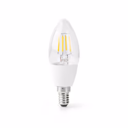 Nedis WIFILF10WTC37, Ampoule intelligente, Wi-Fi, Transparent, LED, E14, Blanc chaud