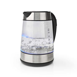 Nedis KAWK320EGS bouilloire 1,7 L 2200 W Acier inoxydable, Transparent