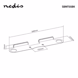 Nedis SBMT55BK support de haut-parleurs Mur Acrylonitrile-Butadiène-Styrène (ABS), Acier Noir - Vue supplémentaire 5