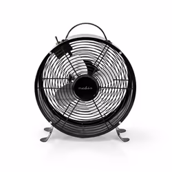 Nedis FNCL10BK20, Ventilateur à lame domestique, Noir, Table, Métal, 1,5 m, Secteur