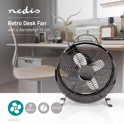 Nedis FNCL10GM20 ventilateur Gris, Métallique
