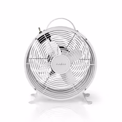 Nedis FNCL10WT20, Ventilateur à lame domestique, Blanc, Table, Métal, 1,5 m, Secteur