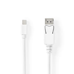 Nedis CCGB37404WT20 câble DisplayPort 2 m Mini DisplayPort Blanc