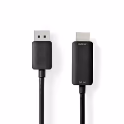 Nedis CCGP37104BK20, 2 m, DisplayPort, HDMI, Mâle, Mâle, Droit