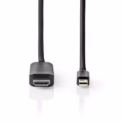 Nedis CCGP37604BK20, 2 m, Mini DisplayPort, HDMI, Mâle, Mâle, Droit