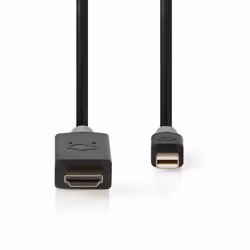 Nedis CCBP37604AT20 changeur de genre de câble Mini DisplayPort HDMI Anthracite