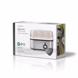 Nedis KAEB120EAL cuiseur d'oeufs 3 œufs 210 W Aluminium, Noir, Transparent - Vue supplémentaire 12