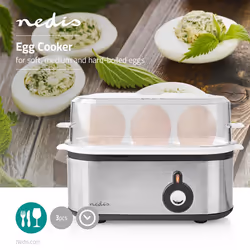Nedis KAEB120EAL cuiseur d'oeufs 3 œufs 210 W Aluminium, Noir, Transparent - Vue supplémentaire 9