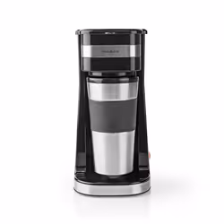 Nedis KACM300FBK, Machine à café filtre, 0,42 L, Café moulu, 700 W, Noir, Argent