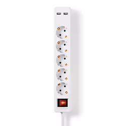 Nedis EXSO515UFSWT, 1,5 m, Intérieure, Type F, Type F, Courbe, 1,5 mm²