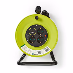 Nedis PECCR25UFGN multiprise 25 m 3 sortie(s) CA Intérieure Noir, Vert