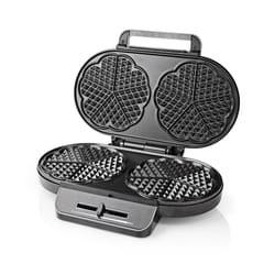 Nedis KAWP110FBK moule à gauffres 2 gauffre(s) 1200 W Noir, Argent
