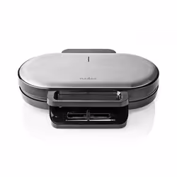 Nedis KAWP110FBK moule à gauffres 2 gauffre(s) 1200 W Noir, Argent