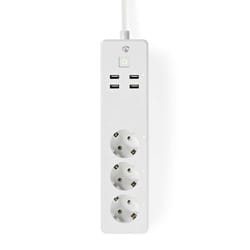 Nedis WIFIP311FWT prise d’alimentation Smart 3 sortie(s) CA Type F (CEE 7/4) 1,8 m 4 3680 W Blanc