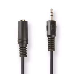 Nedis CAGT22050BK50, 3,5mm, Mâle, 3,5mm, Femelle, 5 m, Noir