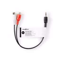 Nedis CAGT22250BK02 câble audio 0,2 m 3,5mm 2 x RCA Noir