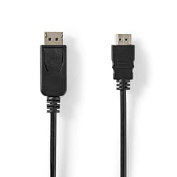 Nedis CCGT37100BK30 câble vidéo et adaptateur 3 m HDMI Type A (Standard) DisplayPort Noir
