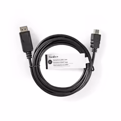 Nedis CCGT37100BK30 câble vidéo et adaptateur 3 m HDMI Type A (Standard) DisplayPort Noir