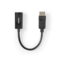 Nedis CCGT37150BK02 câble vidéo et adaptateur 0,2 m HDMI Type A (Standard) DisplayPort Noir