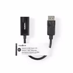 Nedis CCGT37150BK02 câble vidéo et adaptateur 0,2 m HDMI Type A (Standard) DisplayPort Noir