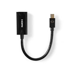 Nedis CCGT37650BK02 câble vidéo et adaptateur 0,2 m Mini DisplayPort HDMI Noir