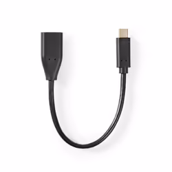 Nedis CCGT61710BK02, 0,2 m, USB C, USB A, USB 3.2 Gen 1 (3.1 Gen 1), 5 Mbit/s, Noir