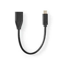 Nedis CCGT61710BK02 câble USB 0,2 m USB 3.2 Gen 1 (3.1 Gen 1) USB C USB A Noir