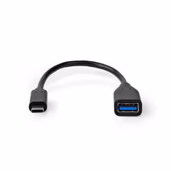 Nedis CCGT61710BK02 câble USB 0,2 m USB 3.2 Gen 1 (3.1 Gen 1) USB C USB A Noir