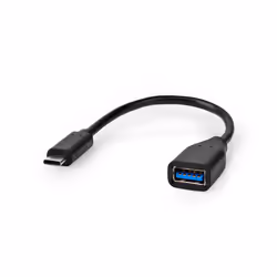 Nedis CCGT61710BK02 câble USB 0,2 m USB 3.2 Gen 1 (3.1 Gen 1) USB C USB A Noir
