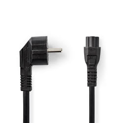 Nedis CEGT10100BK20 câble électrique Noir 2 m Prise d'alimentation type E Coupleur C5