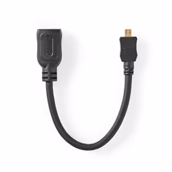 Nedis CVGT34790BK02, 0,2 m, HDMI Type D (Micro), HDMI Type A (Standard), 10,2 Gbit/s, Noir