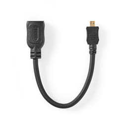 Nedis CVGT34790BK02 câble HDMI 0,2 m HDMI Type D (Micro) HDMI Type A (Standard) Noir