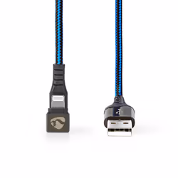 Nedis GCTB39300AL10 câble Lightning 1 m Noir, Bleu