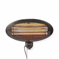 Nedis HTPA110EBK, Chauffage de patio fixé au mur, Noir, Métal, Electrique, 2000 W, 650 W