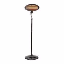 Nedis HTPA120EBK, Chauffage d'appoint électrique à quartz, 0 - 45°, 1,8 m, IP34, Extérieure, Sol