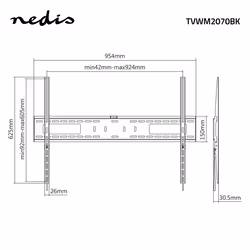 Nedis TVWM2070BK support pour téléviseur 2,54 m (100") Noir - Vue supplémentaire 9