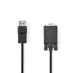 Nedis CCGB37301BK20 câble VGA 2 m DisplayPort VGA (D-Sub) Noir