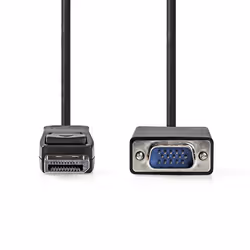 Nedis CCGB37301BK20 câble VGA 2 m DisplayPort VGA (D-Sub) Noir