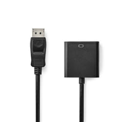Nedis CCGB37351BK02 câble DisplayPort 0,2 m VGA (D-Sub) Noir