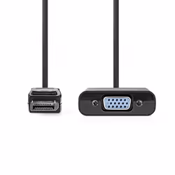 Nedis CCGB37351BK02 câble DisplayPort 0,2 m VGA (D-Sub) Noir