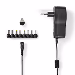 Nedis ACPA109, Ordinateur portable, Intérieur & extérieur, 100 - 240 V, 18 W, 3 - 12 V, CA vers CC