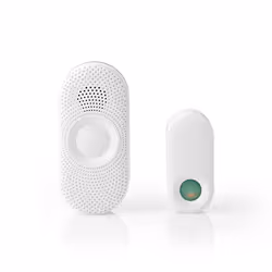 Nedis DOORB230CWT, Blanc, 80 dB, IP44, Acrylonitrile-Butadiène-Styrène (ABS), Sans fil, 433,94 MHz