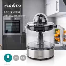 Nedis KAJC110CBK presse-agrume électrique 0,8 L 30 W Noir, Argent