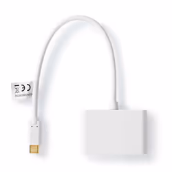 Nedis CCGB65960WT02, Blanc, Câble rond, 0,2 m, Nickel, 1 pièce(s), Ampoule