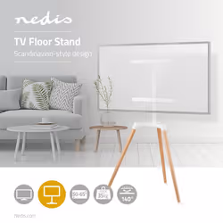 Nedis TVSM7060WT support pour téléviseur 65" Marron, Blanc