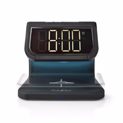Nedis WCACQ10W1BK, Réveil numérique, Noir, Plastique, Silicone, LED, USB, CR2032