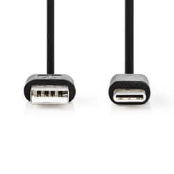 Nedis CCGB60600BK20 câble USB 2 m USB 2.0 USB C USB A Noir