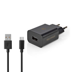 Nedis WCHAM213ABK chargeur d'appareils mobiles Universel Noir Secteur Intérieure